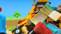 Leo the truck helps funny robots with the fridge car. The compilation of car cartoons for kids.