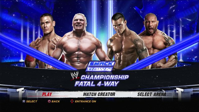 WWE '12 - Brock Lesnar vs. Randy Orton vs. John Cena vs. Batista