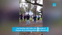 Los hinchas del Lobo van copando el Parque de la Independencia en Rosario