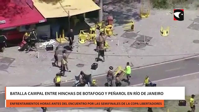 Batalla campal entre hinchas de Botafogo y Peñarol en Río de Janeiro