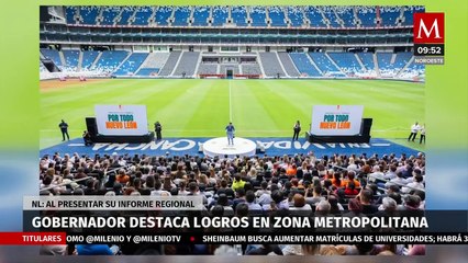 Samuel García destaca los logros de su administración desde el estadio de Rayados