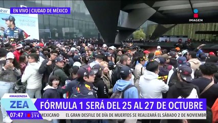 Fanáticos de la F1 abarrotan Plaza Carso para ver a "Checo" Pérez