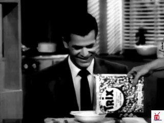 1950s TRIX IS A HAPPY CEREAL it cures the morning BLUES TV commercial