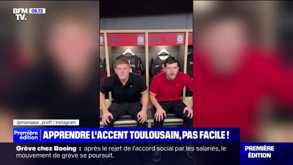 Monsieur Prof apprend l'accent du Sud à deux joueurs britanniques du Stade Toulousain