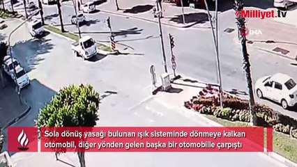 Yasağa rağmen dönmeye kalktı, kaza anı kameraya yansıdı