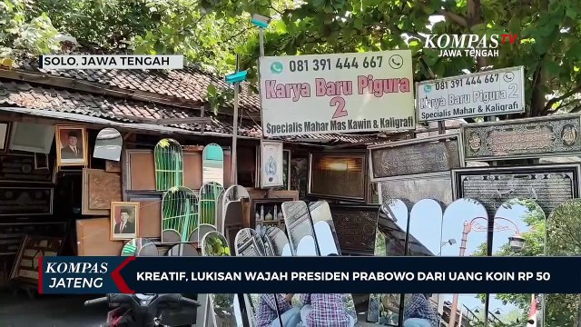 Kreatif, Lukisan Wajah Presiden Prabowo dari Uang Koin Rp 50