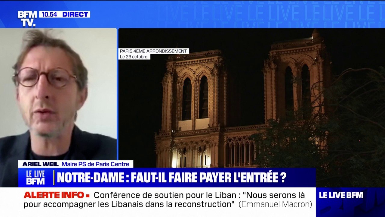Ariel Weil (maire PS de Paris Centre), sur l'entrée payante à Notre-Dame de Paris: "Je salue l'idée, mais la contribution ne pourra être que volontaire"