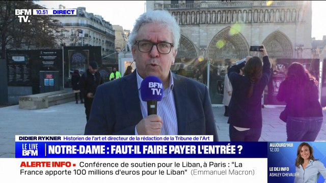 Didier Rykner (historien de l'art): L'État gagne de l'argent avec la restauration de Notre-Dame puisque les dons ont été très peu défiscalisés, donc il n'y a pas de raison de faire payer Notre-Dame