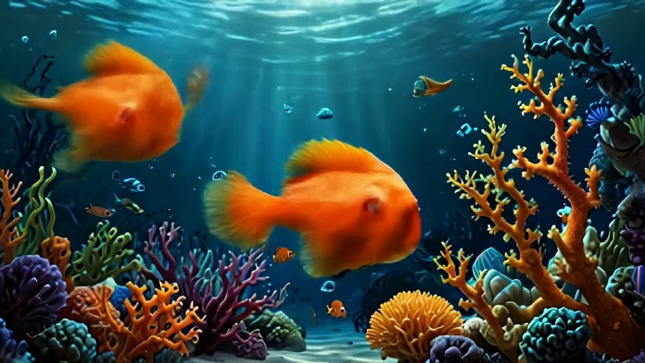 Fish Song| Adorable orange fish and goldfish Singing| Like and share it ...