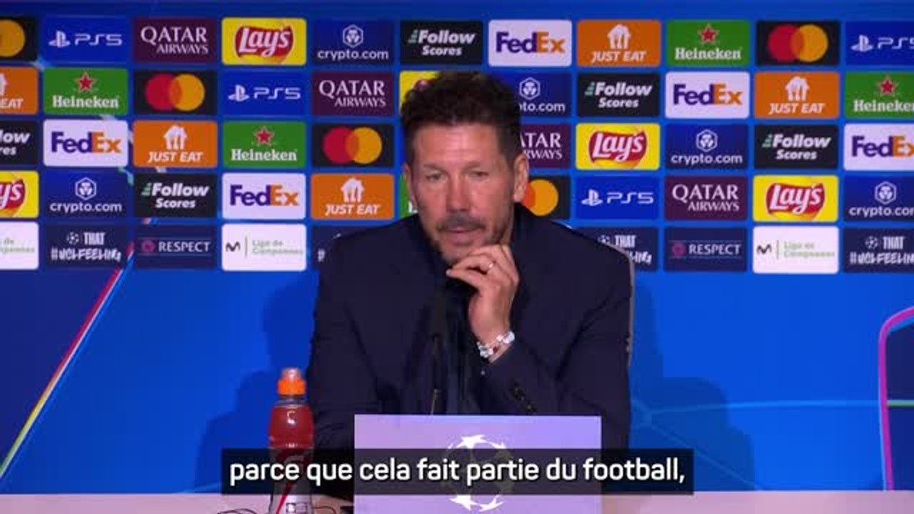 Atlético - Simeone sur le pénalty : "Espérons qu'un jour ça tourne aussi en notre faveur"