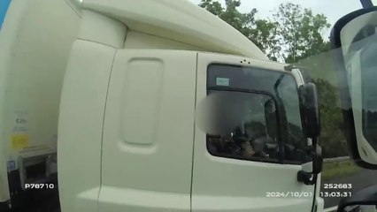 HGV driver caught eating YOGHURT at the wheel on M5