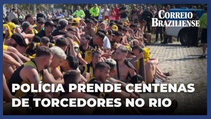 Mais de 200 torcedores do Peñarol são detidos após briga generalizada no RJ