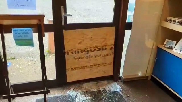 The damage at Kent Wildlife Trust's Jeffery Harrison Visitor Centre in Bradbourne Vale Road, Sevenoaks,