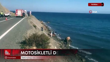 Tekirdağ'da motosikletli denize düştü