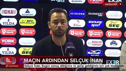 Selçuk İnan: Bugün sonuç aldığımız ve galip geldiğimiz için çok mutluyum