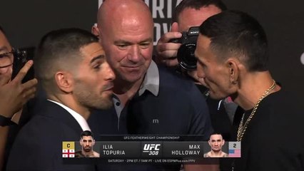 Download Video: UFC 308 - Le face-à-face entre Topuria et Holloway