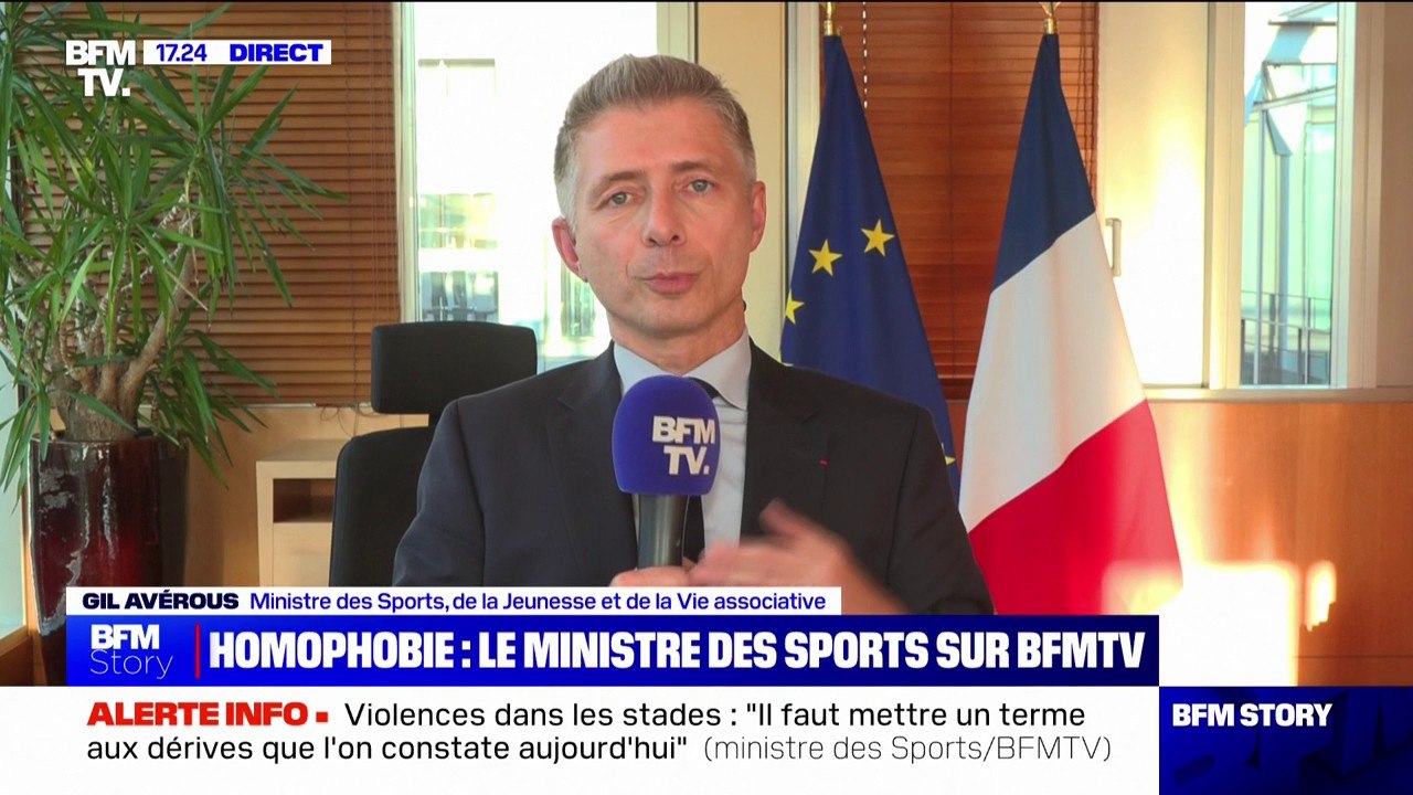 Chants homophobes dans les stades: les matchs seront désormais "arrêtés" et "perdus pour l'équipe qui reçoit", annonce le ministre des Sports Gil Avérous