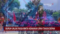 Serikat Buruh Unjuk Rasa di Kawasan Patung Kuda, Minta Kenaikan Upah Tahun Depan