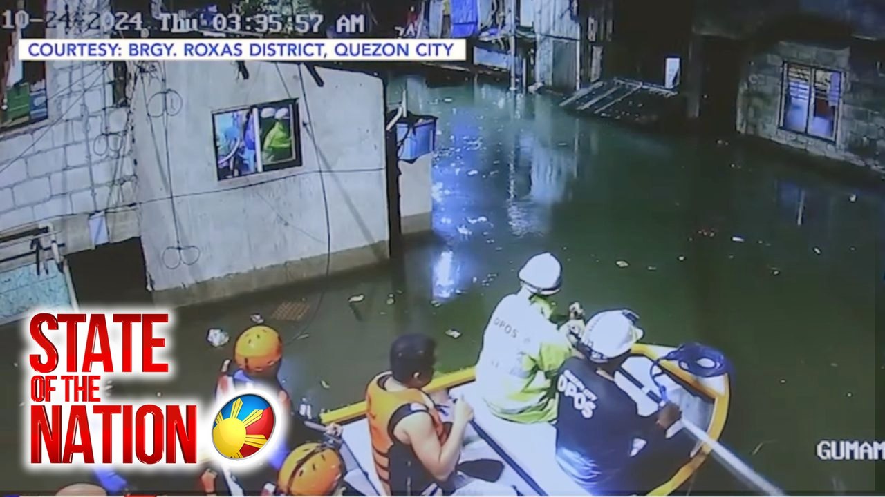 Baha sa ilang lugar sa Quezon city, lampas-tao na | SONA