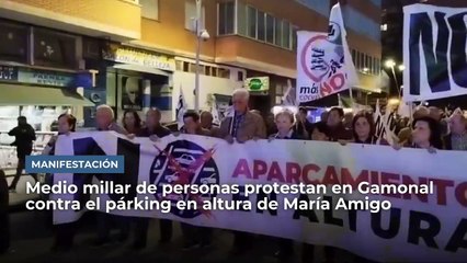 Medio millar de personas protestan en Gamonal contra el párking en altura de María Amigo