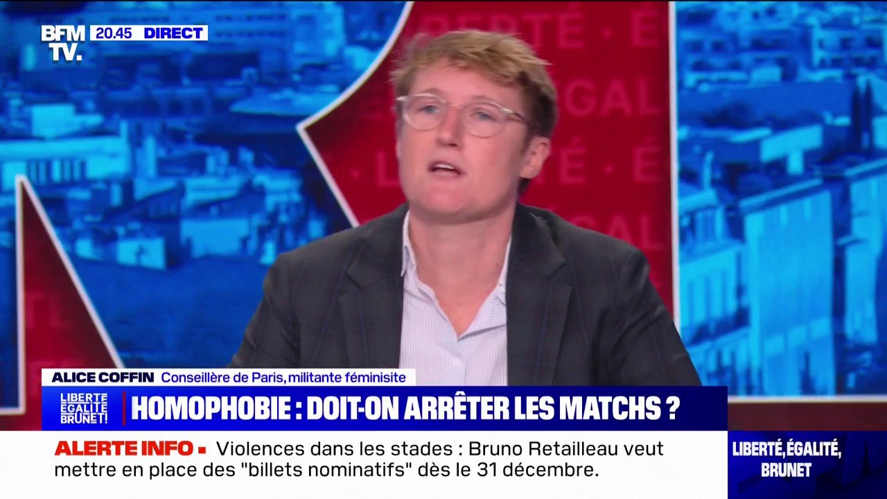 Alice Coffin (militante féministe): "Je ne pense pas qu'on puisse dire que l'homophobie est le fait d'une minorité dans le football"