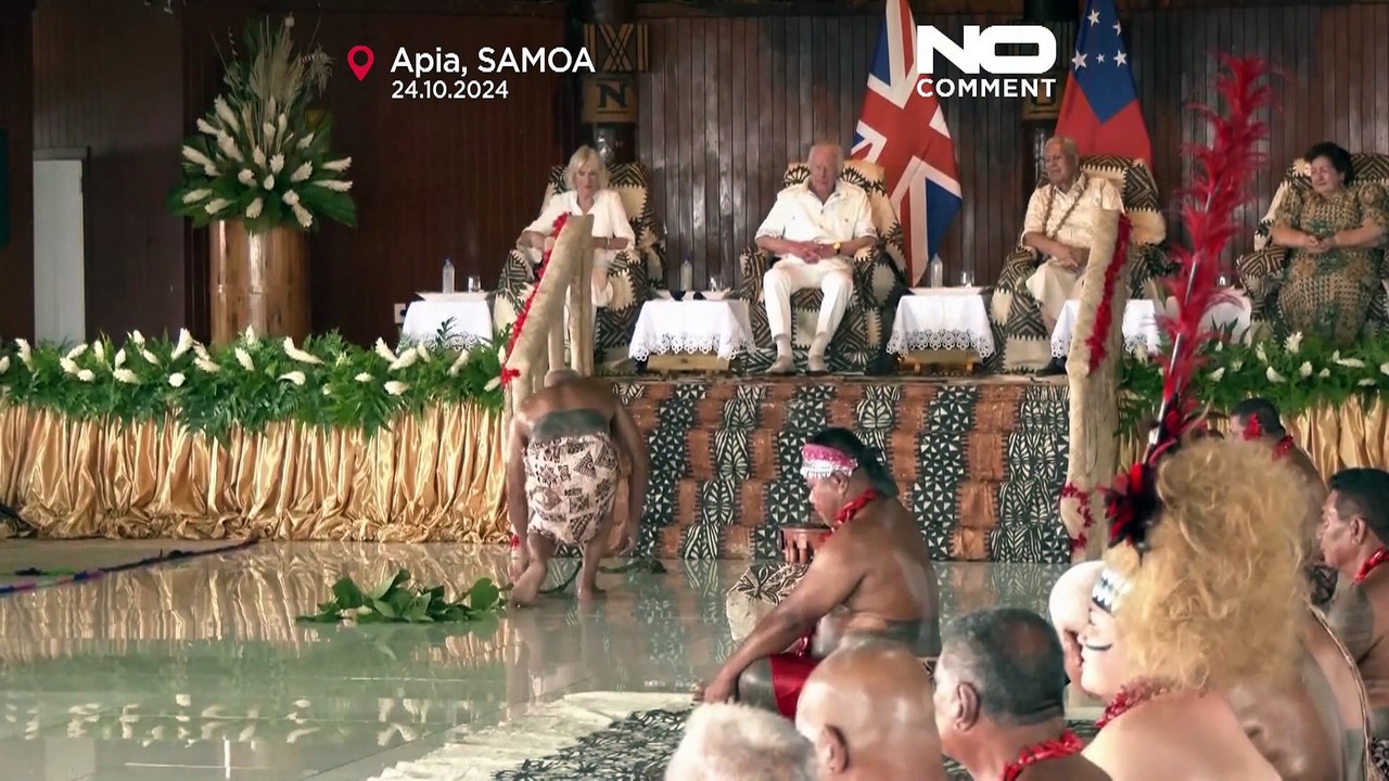 King charles bei einer feierlichen zeremonie in samoa