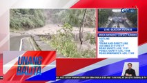 Isang bahagi ng junction sa Talubin-Barlig-Natonin-Paracelis-Calaccad Road, hindi madaanan dahil sa mudslide at rockslide | Unang Balita