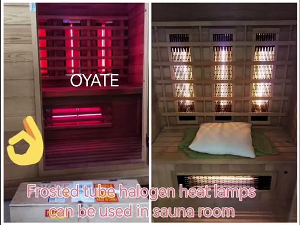 220v 500w frosted tube halogen heat lamps can be used in sauna room