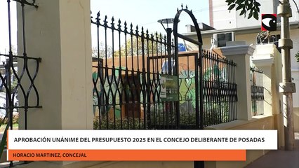 Aprobación unánime del presupuesto 2025 en el Concejo Deliberante de Posadas