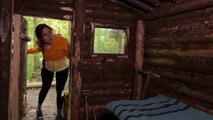 SOLO GIRL's bushcraft in a dugout & CAMP sauna and fishing ASMR