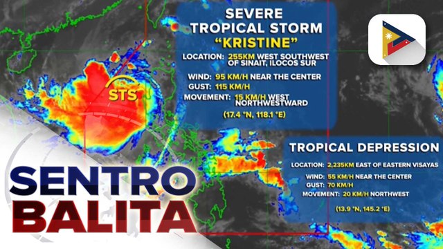 Bagyong #KristinePH, posibleng lumabas ng PAR mamayang hapon habang binabantayang LPA sa labas ng PAR, bagyo na;