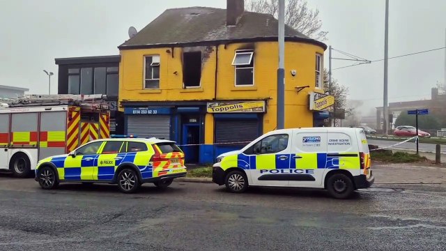 Watch: Firefighters on scene after blaze breaks out in flat above Sheffield pizza shop in City Road