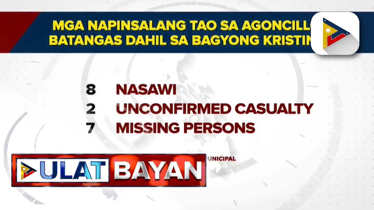 Siyam namatay sa pananalasa ng Bagyong #KristinePH sa Agoncillo, Batangas