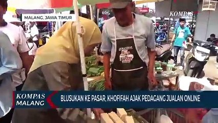 Khofifah Blusukan ke Pasar Blimbing Malang, Ajak Pedagang juga Jualan di Online