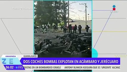 Explotan dos choches bombas en Guanajuato