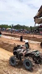 Young ATV rider is competing in the Southern Bounty to see who can get through the mud hol