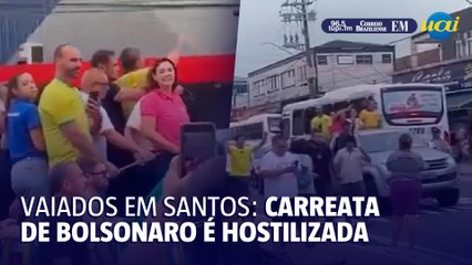 Jair Bolsonaro é xingado durante carreata em Santos