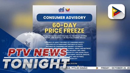 60-day price freeze on basic goods implemented in several areas following Kristine's effects