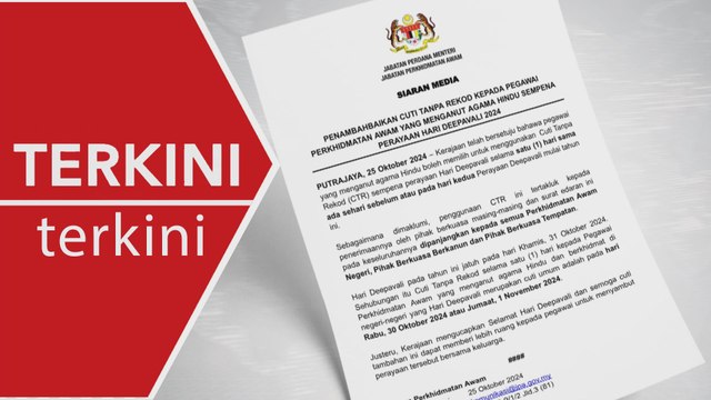 [TERKINI] Penjawat awam beragama Hindu boleh guna cuti tanpa rekod