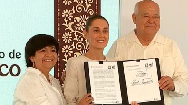 Claudia Sheinbaum firma convenio de vivienda en Baja California Sur