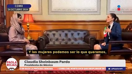 Claudia Sheinbaum re reúne con Malala Yousafzai en Palacio Nacional