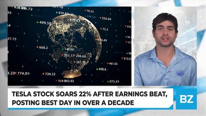 Tesla Stock Soars 22% After Earnings Beat, Posting Best Day In Over A Decade