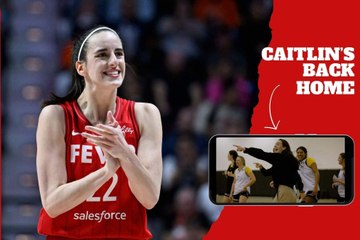 Caitlin Clark bursts with joy after a great play at Iowa homecoming