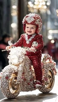 Baby Moto Fashion Show #cute #fashion #baby #AI #Runway #fyp #viral #赤ちゃん#かわいい #kawaii #베이비패션쇼#fashionshow #catwalk#moto