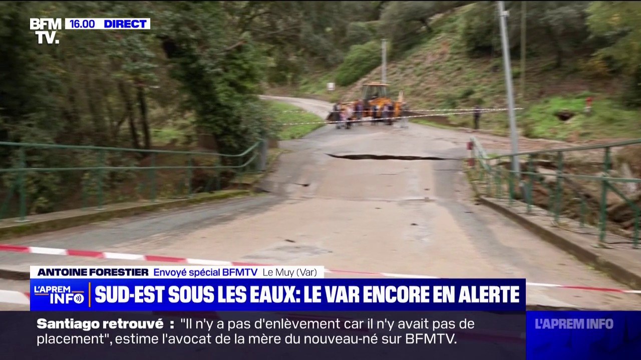 Inondations: à Le Muy, dans le Var, des centaines de personnes bloquées après l'effondrement d'un pont