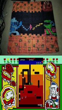 Dig Dug Blacklight Tapestry