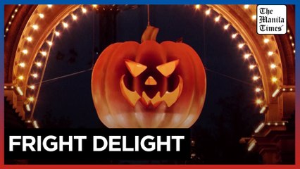 Halloween lights bring spooky glow to Copenhagen’s amusement park