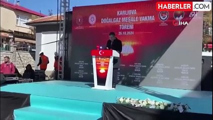 Cumhurbaşkanı Yardımcısı Cevdet Yılmaz Karlıova'da doğal gaz meşale yakma törenine katıldı