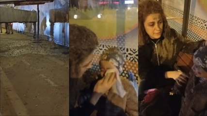 Anne ve oğlunun üzerine harç döken araç sürücülerine soruşturma