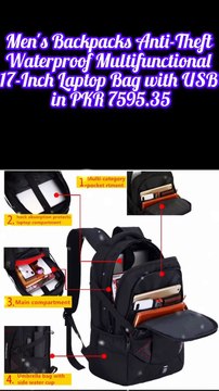 Men's backpack anti-theft waterproof laptop bag with USB